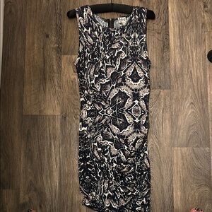 Haute Hippie | S | Animal Black and Cream Midi Dress